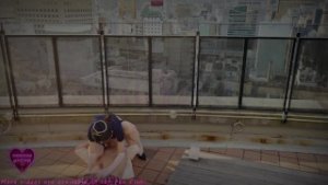 Kinky stewardess loves outdoor fucking & sucking at the center of city |4K 60fps| Daytime & Public