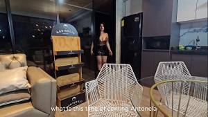 Colombian stepmom Antonella Jones seduces Jhon Ford with blowjob and deep fuck in doggy and missionary