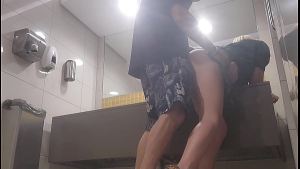 Couple caught fucking in public toilets