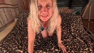 In dominatrix outfit with mega dildo anal self-satisfaction