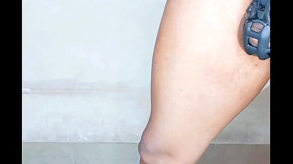 Cute latina caged sissy cuckold fucked