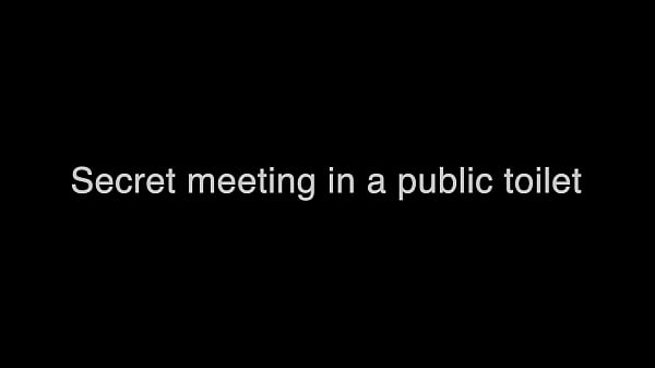 Secret meeting in public toilet ends up in orgasm and creampie