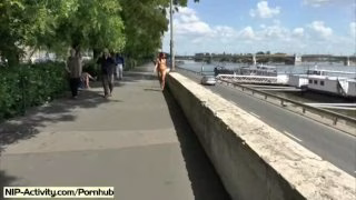 Hot redhead tereza naked on public streets