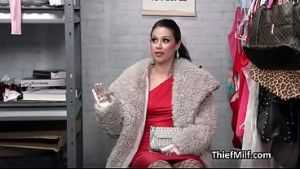 High class milf ends up throating officer for stealing earrings