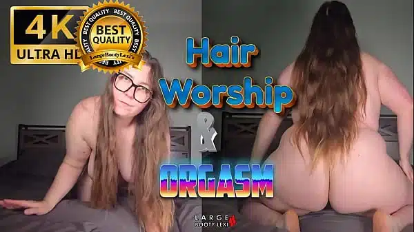 Curvy Goddess Hair Worship ASMR: Striptease, Pussy Fingering, Moaning Orgasm (4K Landscape)
