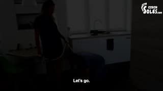 Princess and her foot slave for fun (femdom, choking, shoe worship, foot worship, bratty feet, toes)