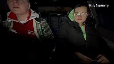 Stepmom warms stepson in winter in the car