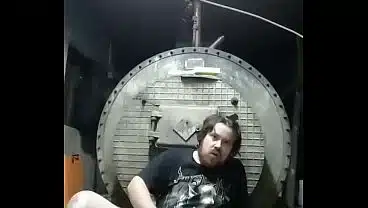 This gay guy got bored just jerking off his little dick while sitting on the dirty floor.So he decided to stick a wooden stick up his ass!)))))