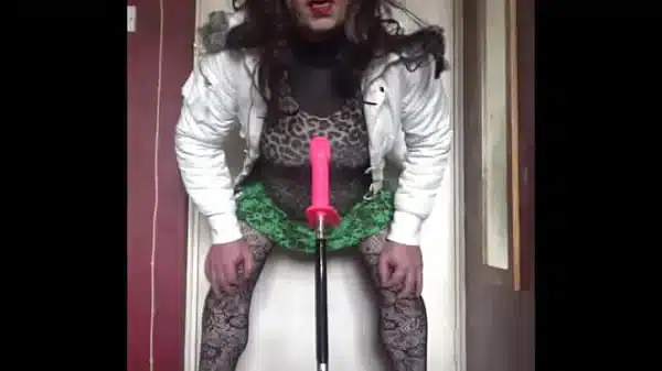 bisexual crossdresser wants to be filmed while getting his anal pussy fucked by a real cock instead of this dildo machine fucking him part 37
