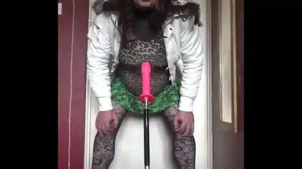 bisexual crossdresser wants to be filmed while getting his anal pussy fucked by a real cock instead of this dildo machine fucking him part 41
