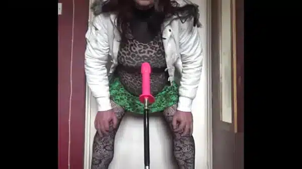bisexual crossdresser wants to be filmed while getting his anal pussy fucked by a real cock instead of this dildo machine fucking him part 43