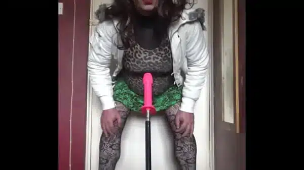 bisexual crossdresser wants to be filmed while getting his anal pussy fucked by a real cock instead of this dildo machine fucking him part 9
