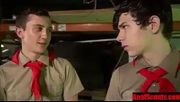 BoyScouts sneak off for their first gay sex