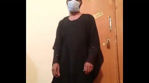 Hot Pakistani gay boy masturbating with Hot black gown with dancing
