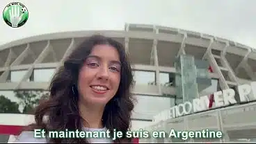 I meet a football fan in front of the stadium and we fuck before the game