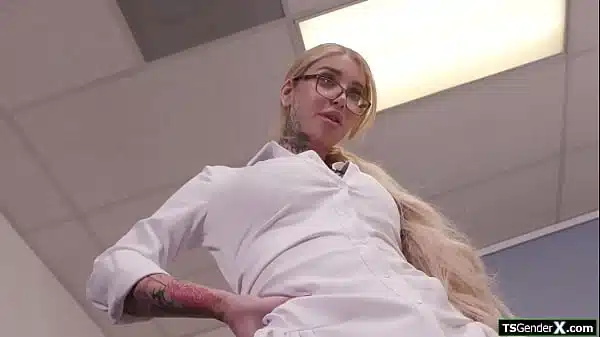 On your knees and suck your big tits shemale boss uncut cock