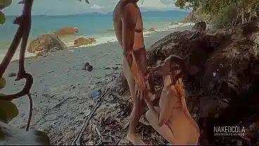 Outdoor blowjob and fucking on the secret beach – 4K