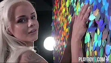 Petite blonde teen with perfect big ass Ela Jean shows it all off