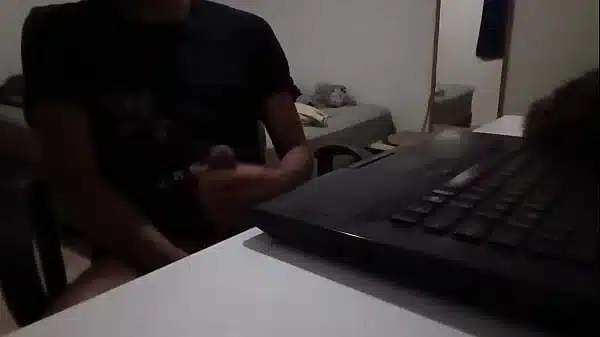 Really Horny Dirty gay jerking off Big Dick While Moaning at work