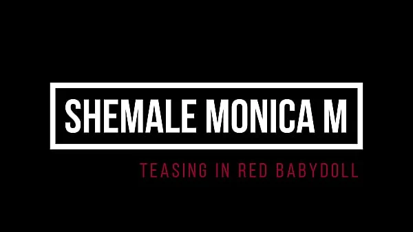 Shemale Monica M – Teasing in Red Babydoll