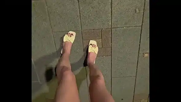 Shemale Ting xuan masturbates and pees outdoors with a vibrator