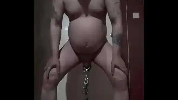 bisexual gay mark wright blindfolded and mouth gaged inserts his anal hook in his ass then swings a heavy weight from his bullsacks you can tell it is heavy. just by looking at his balls.