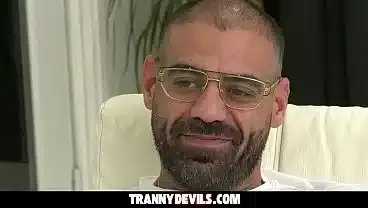 Hot Transsexual Maid In Sexy Lingerie Stockings Takes Boss Big Cock In Her Ass