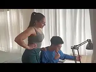 stepmom rewards her stepson for studying blowjob big ass