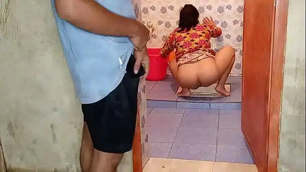 step Sister In Law Caught Brother Masturbating Secretly Watching Her In Bathroom Then She Fucked Hard In Doggy