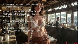 Hot sex in a cafe with my young girlfriend, the audience is shocked![AI]
