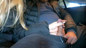I asked the neighbor’s wife to Jerk Me Off. It was a great Public Handjob in my Car