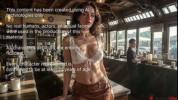 Hot sex in a cafe with my young girlfriend, the audience is shocked![AI]